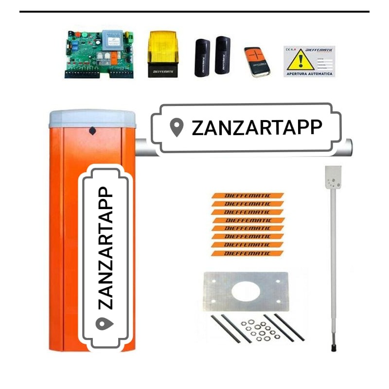 Kit automazione barriera asta 4 m automatica stradale 24 fu automatismo elettrica