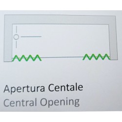 Box vasca estensibile in PVC, a un lato, anta unica con apertura centrale zanzartappvitullo